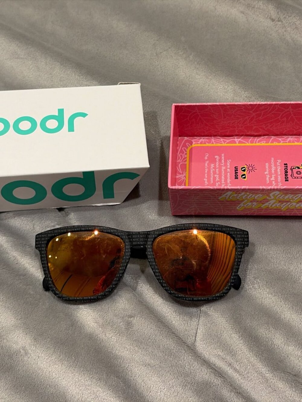 goodr Donkey Goggles Polarized Sunglasses - Black Frame, Orange Mirror Lens